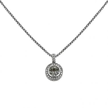 Collar David Yurman Albion en plata,  diamantes y cuarzo verde