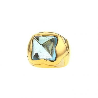 Bulgari Pyramide ring in yellow gold and topaz