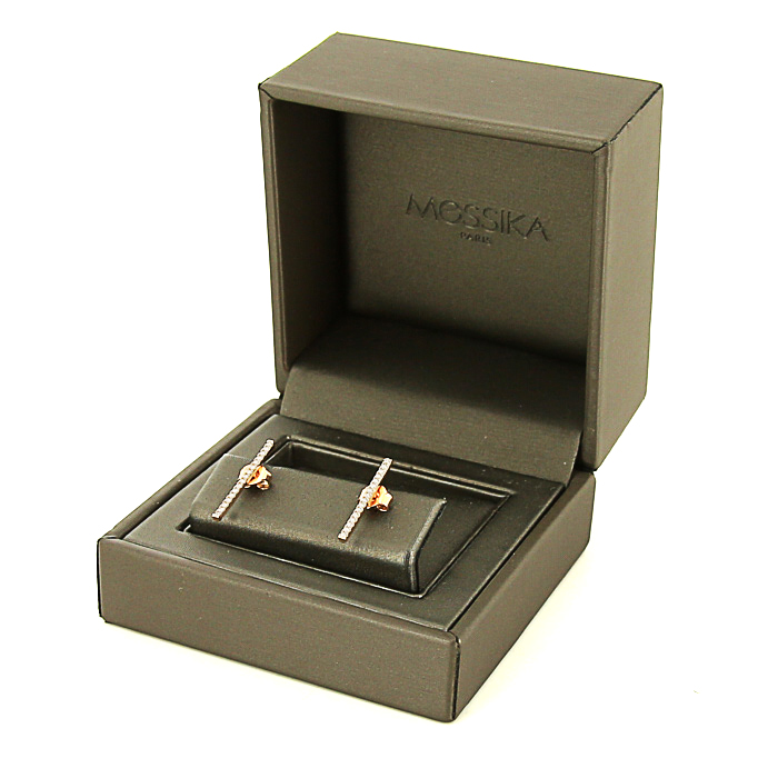 Pendientes Messika Gatsby Barrette en oro rosa y diamantes - Detail D2