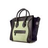 Celine Luggage handbag in green and navy blue foal and black leather - 00pp thumbnail