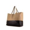 Celine shopping bag in beige and black leather - 00pp thumbnail