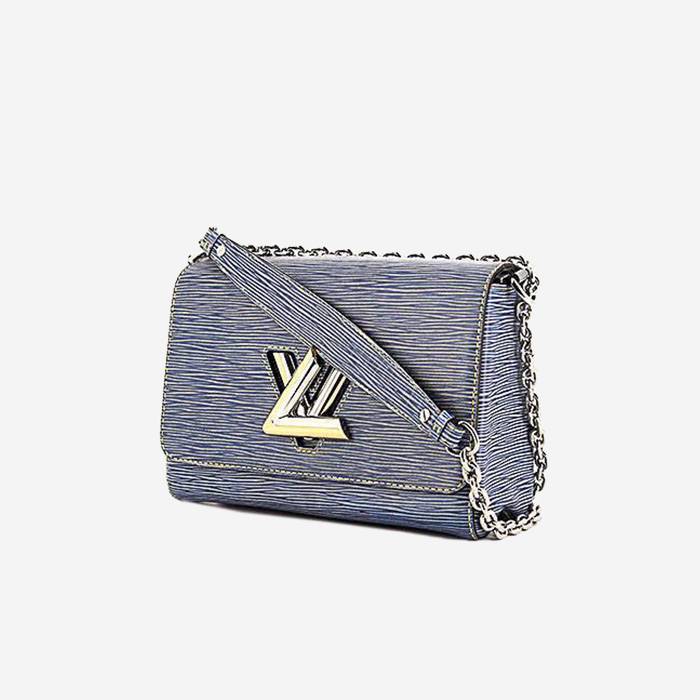 Louis Vuitton  Twist medium model  handbag  in blue jean epi leather