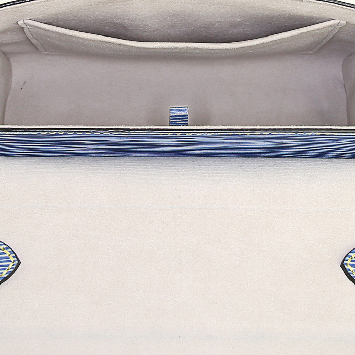 Sac à main Louis Vuitton  Twist moyen modèle  en cuir épi bleu-jean - Detail D3