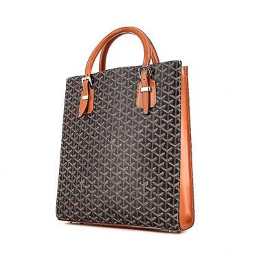 Goyard Comores shopping bag in monogram canvas and brown leather