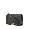 Chanel Boy shoulder bag in anthracite grey quilted leather - 00pp thumbnail