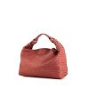Bottega Veneta Sloane handbag in varnished pink braided leather - 00pp thumbnail