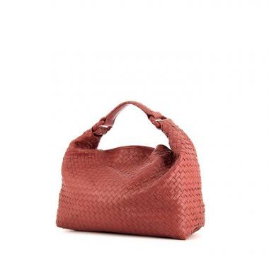 Bottega Veneta Sloane handbag in varnished pink braided leather