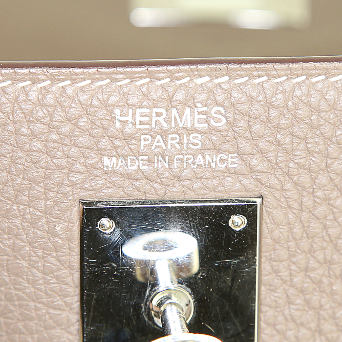 Borsa Hermes Kelly 35 cm in pelle togo etoupe - Detail D4