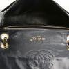 Chanel Vintage handbag in navy blue quilted leather and white piping - Detail D3 thumbnail