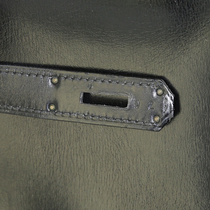 Sac à main Hermes Monaco en cuir box noir - Detail D6