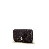 Bolsito de mano Dolce & Gabbana en lentejuelas negras y cuero negro - 00pp thumbnail