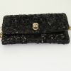 Pochette Dolce & Gabbana in paillettes nere e pelle nera - Detail D4 thumbnail