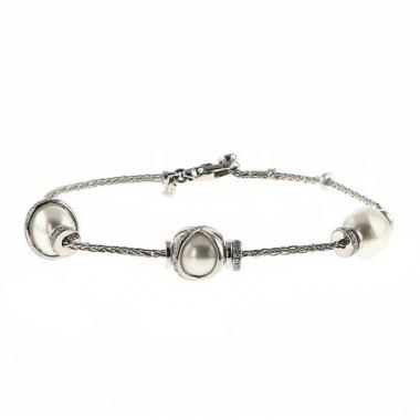 Bracciale Fred Baie des Anges in platino,  perle e diamanti Bracciale Fred Baie des Anges in platino,  perle e diamanti