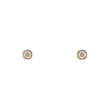 Paire de clous d'oreilles Fred Pain de Sucre Celebration en or rose et diamants
