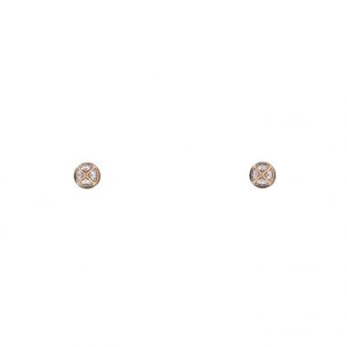 Paire de puces d'oreilles Fred Pain de Sucre Celebration en or rose et diamants