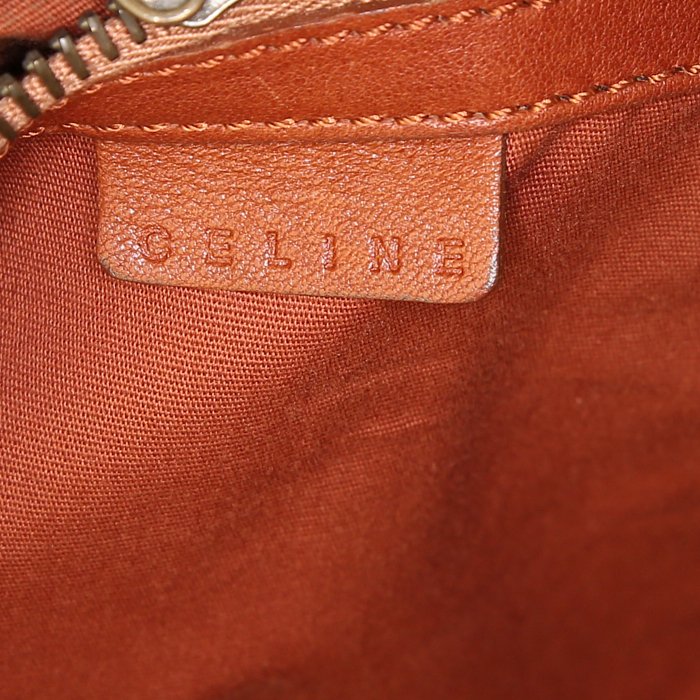 Bolso Cabás Celine Cabas en lona marrón y cuero marrón - Detail D3