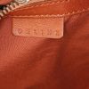 Shopping bag Celine Cabas in tela marrone a righe e pelle marrone - Detail D3 thumbnail