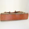 Shopping bag Celine Cabas in tela marrone a righe e pelle marrone - Detail D4 thumbnail