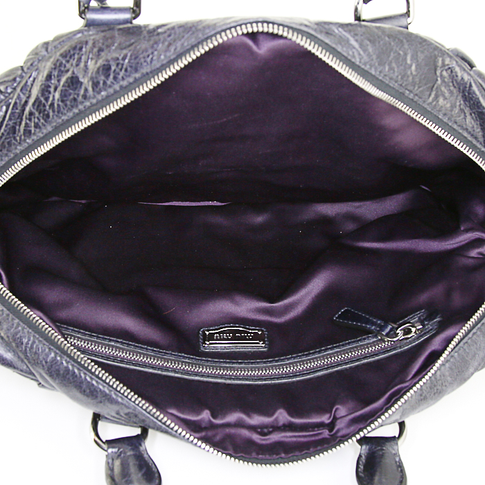 Borsa Miu Miu Matelassé in pelle trapuntata blu marino - Detail D3