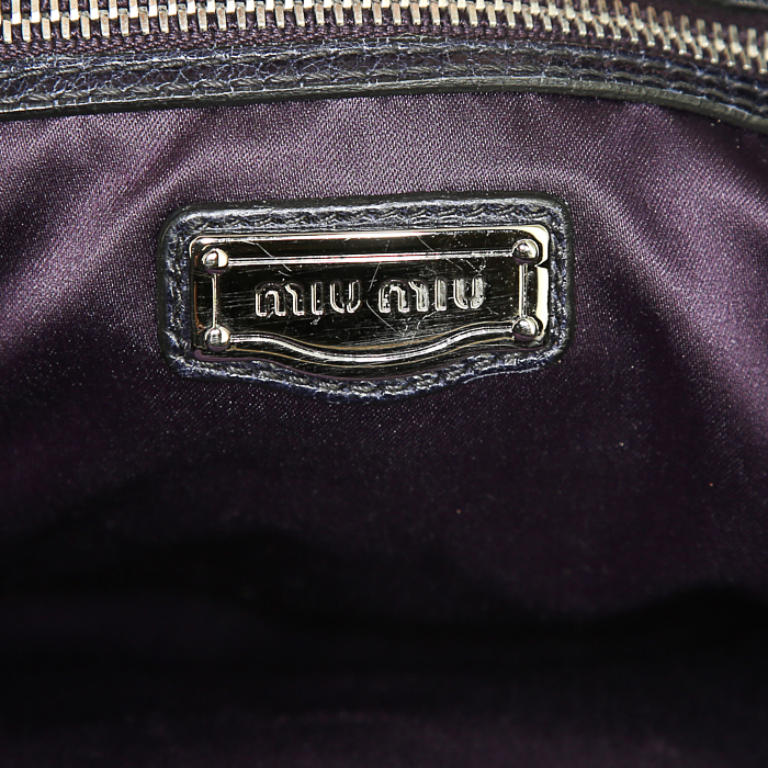 Borsa Miu Miu Matelassé in pelle trapuntata blu marino - Detail D4