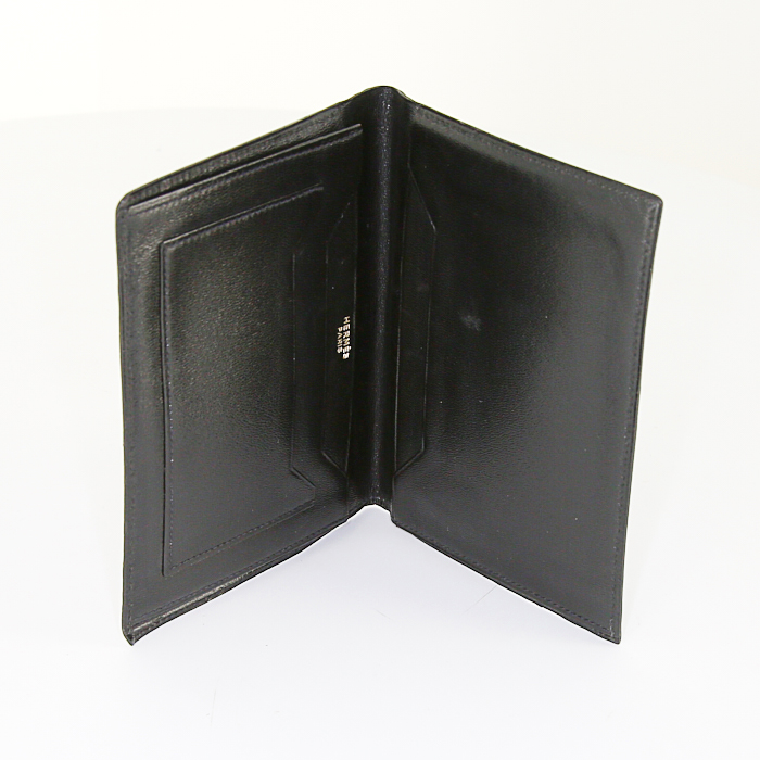 Hermès card wallet in black crocodile - Detail D2
