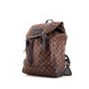 Louis Vuitton Zack backpack in brown damier canvas and blue leather - 00pp thumbnail