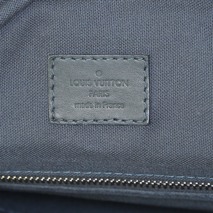 Zaino Louis Vuitton Zack in tela a scacchi marrone e pelle blu - Detail D3