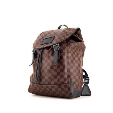Zaino Louis Vuitton Zack in tela a scacchi marrone e pelle blu