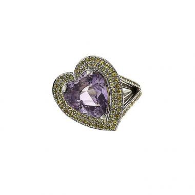 Mauboussin Subtile Raison ring in white gold,  sapphire and sapphire and in amethyst
