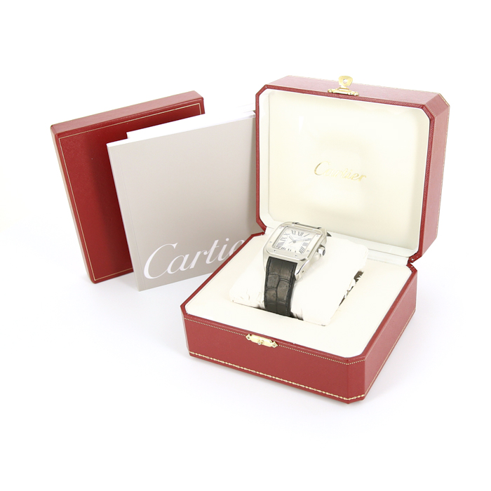Reloj Cartier Santos-100 de acero Ref : 2656 Circa 2007 - Detail D2