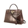 Hermes Kelly 32 cm handbag in havana brown box leather - 00pp thumbnail