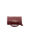 Hermes Kelly 28 cm handbag in burgundy box leather - 360 Front thumbnail