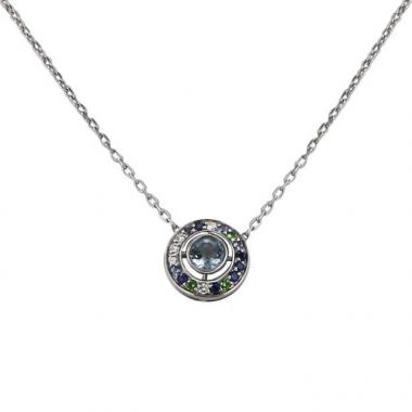 Boucheron Ava necklace in white gold,  diamonds and sapphires and in aquamarine Boucheron Ava necklace in white gold,  diamonds and sapphires and in aquamarine
