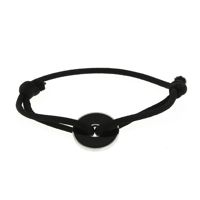 Dinh Van Pi Chinois bracelet in silver,  lacquer and silk