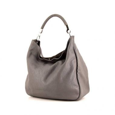 Bolso de mano Saint Laurent Roady en cuero gris