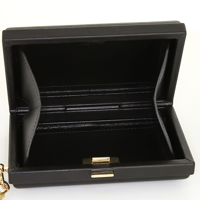 Minaudière Celine en cuir noir - Detail D2