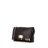 Salvatore Ferragamo shoulder bag in black leather and black patent leather - 00pp thumbnail