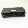 Salvatore Ferragamo shoulder bag in black leather and black patent leather - Detail D4 thumbnail