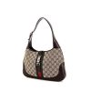 Gucci Jackie handbag in beige monogram canvas and brown leather - 00pp thumbnail
