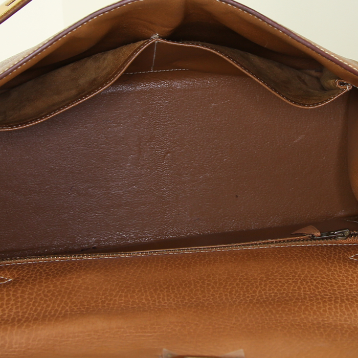 Borsa Hermes Kelly 32 cm in pelle Fjord gold - Detail D3
