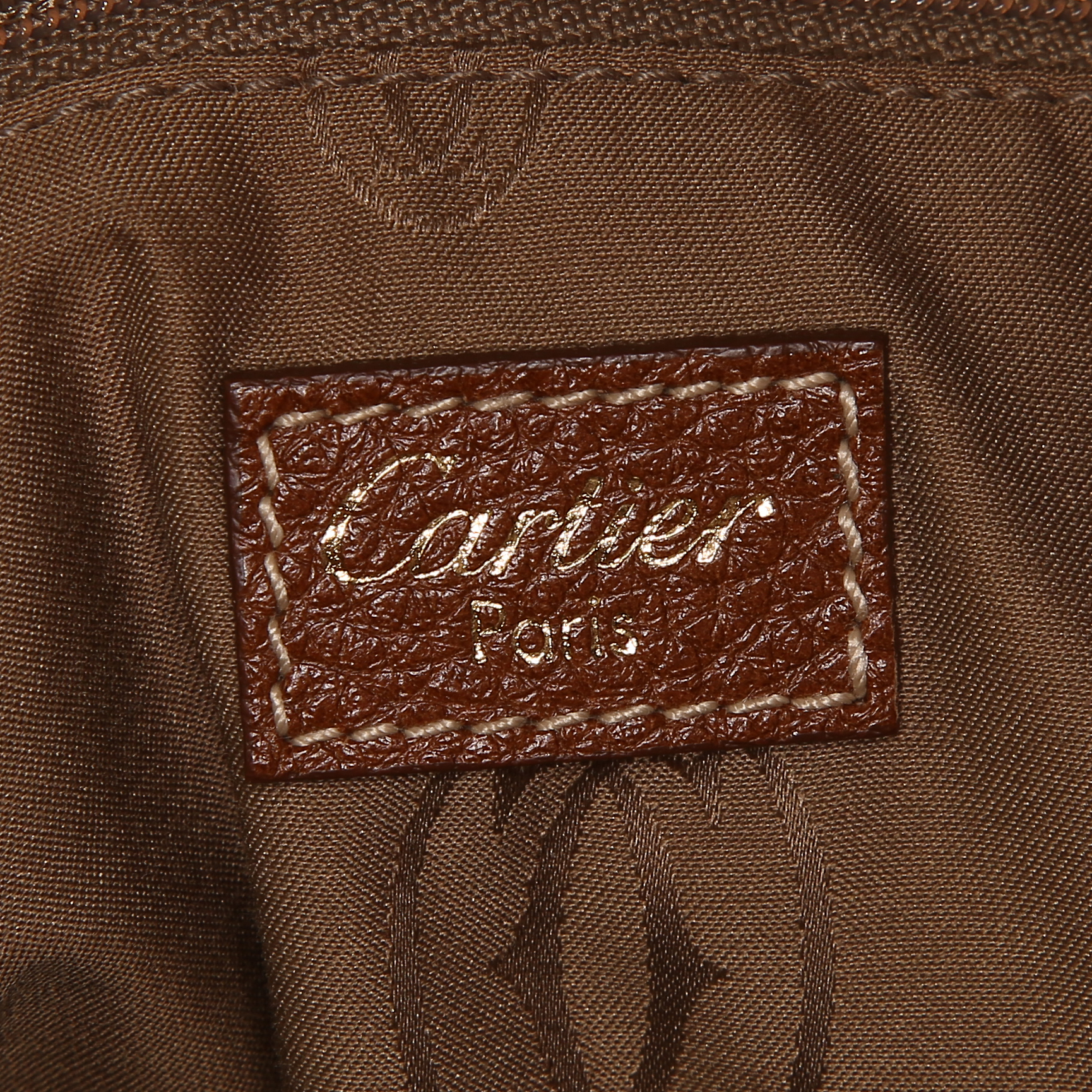 Cartier Marcello handbag in brown leather - Detail D3