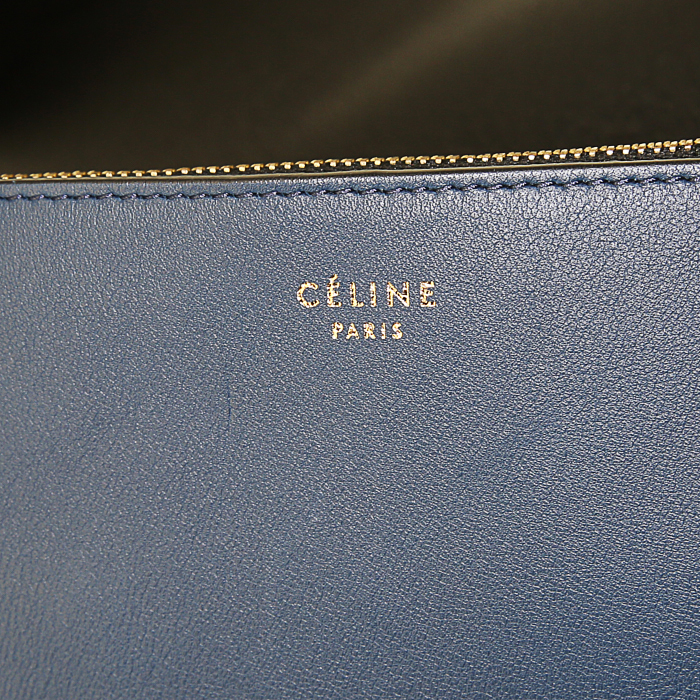 Bolso de mano Celine Blade en cuero azul - Detail D3