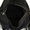 Prada Jacquard shoulder bag in black canvas and black patent leather - Detail D3 thumbnail