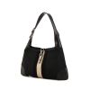 Gucci Jackie handbag in black and beige bicolor monogram canvas and black leather - 00pp thumbnail
