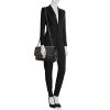 Chanel Timeless jumbo handbag in black grained leather - Detail D2 thumbnail