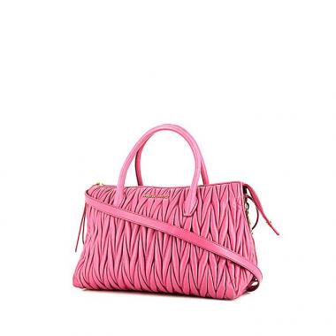 Bolso bandolera Miu Miu Matelassé en cuero acolchado rosa