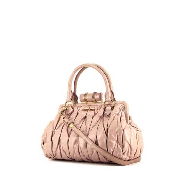Bolso de mano Miu Miu Matelassé cuero acolchado malva