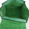 Bolso de mano Celine Trapeze modelo mediano en piel de pitón verde y cuero verde - Detail D3 thumbnail