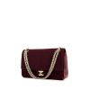 Chanel Vintage handbag in burgundy quilted jersey and burgundy leather - 00pp thumbnail