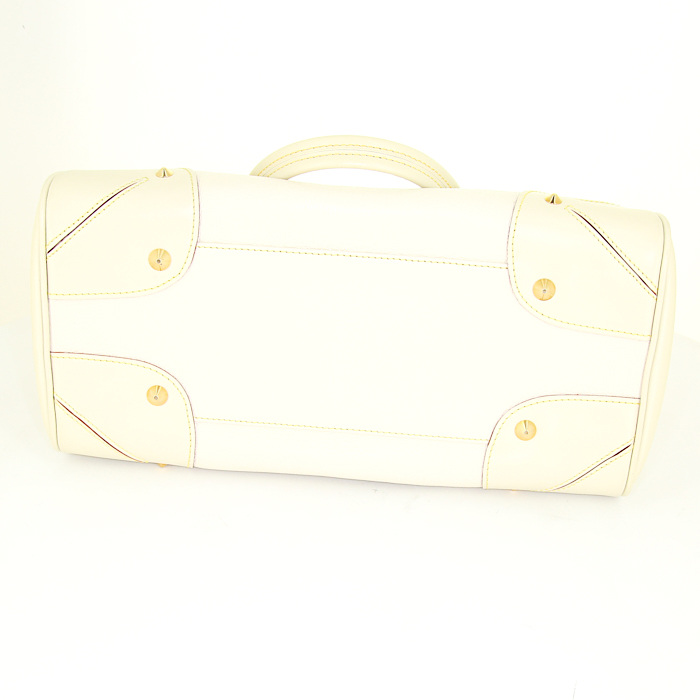 Borsa Louis Vuitton Le Radieux in pelle color crema - Detail D4